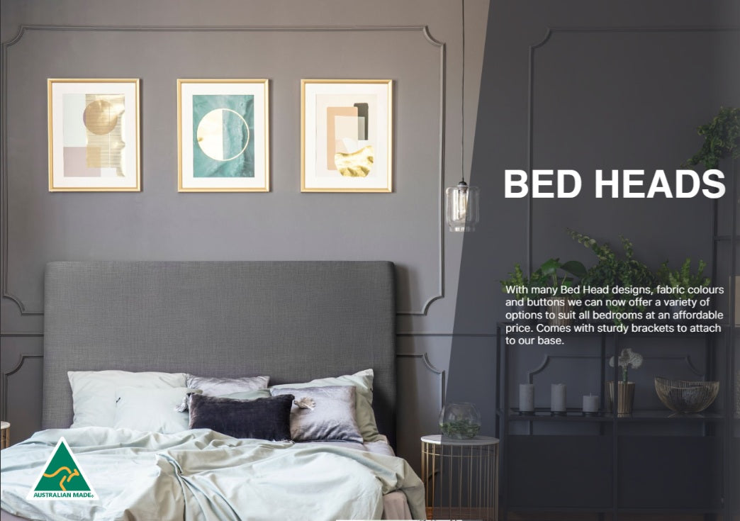 Australian made upholstered bed heads