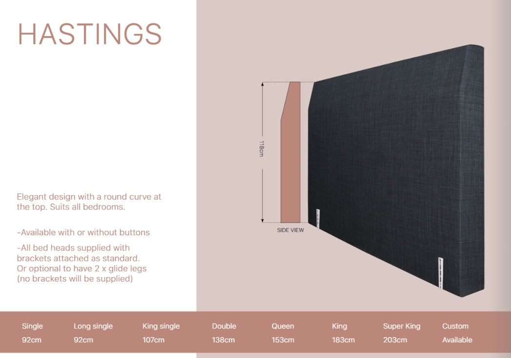 Hastings upholstered Double bed head