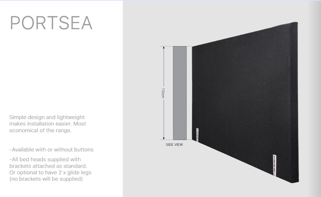 Portsea upholstered Double bed head